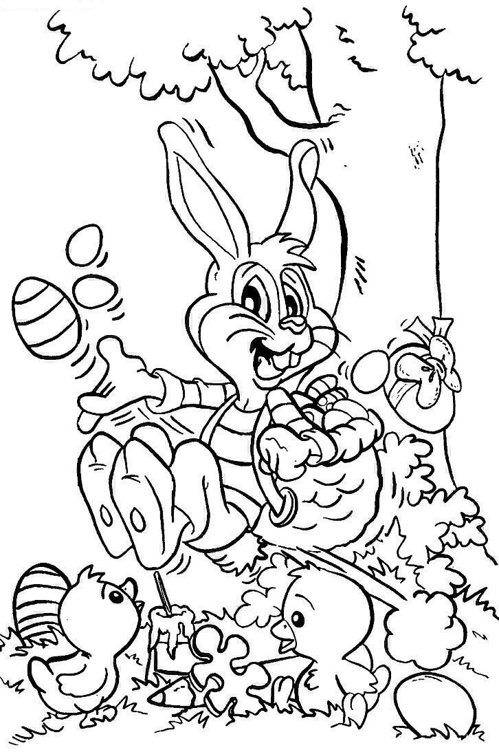 coloriage lapin de paques